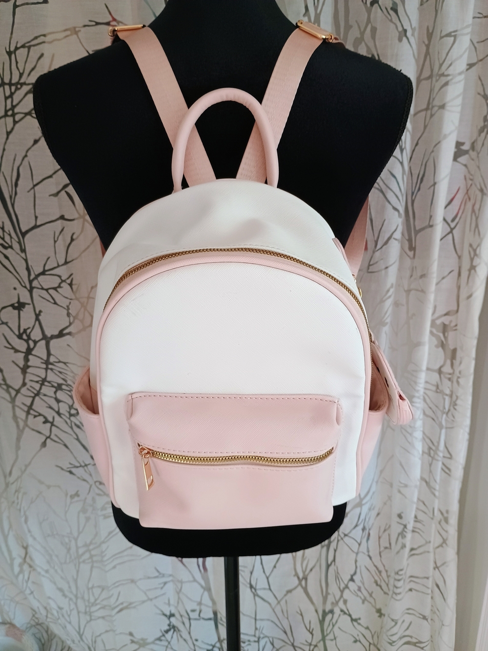 Women’s or Girl's  Pink & White Mini Backpack